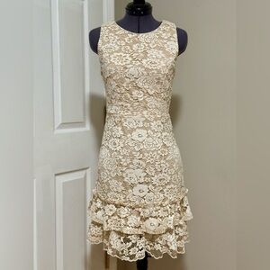 Gently Worn Altar’d State Elegant Cream Lace Dress